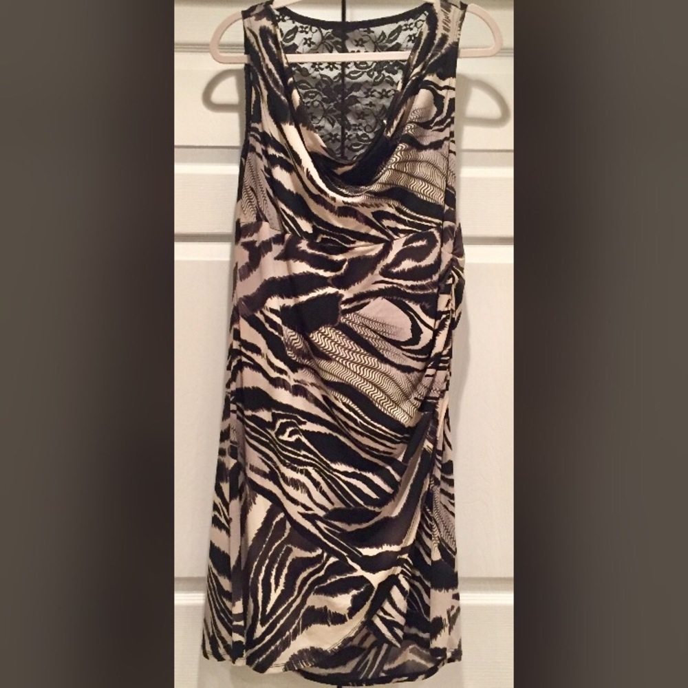 Bison Bisou Empire Zebra Print Dress